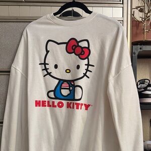 Hello Kitty White Sweatshirt with Red and Blue Accents